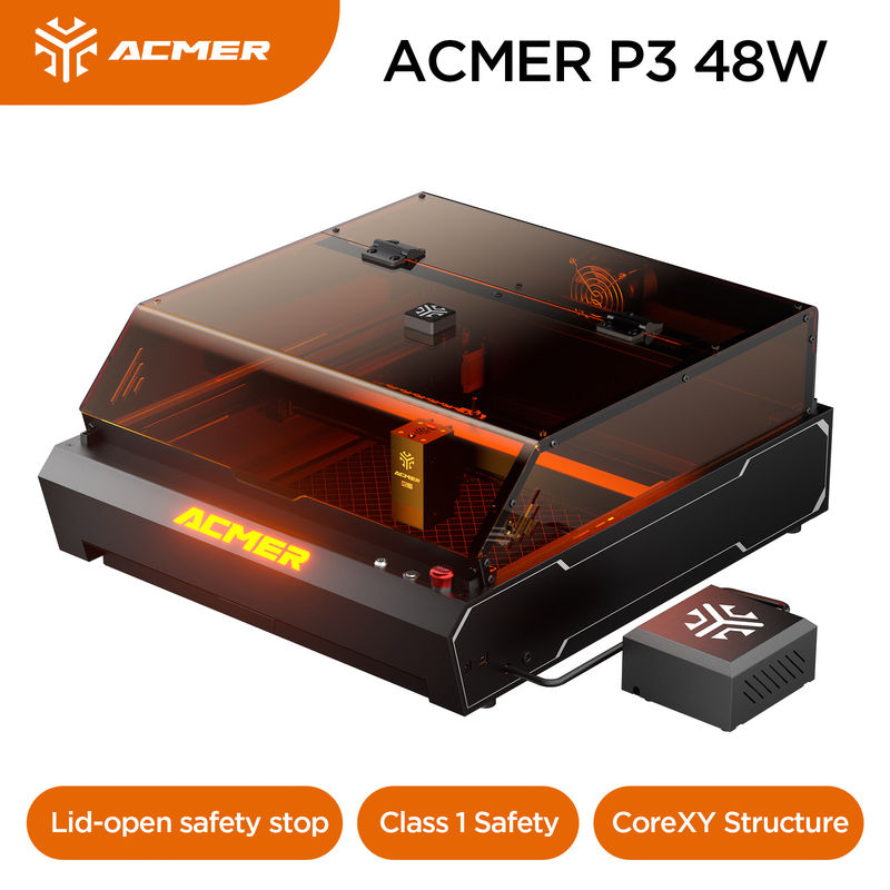 ACMER P3 48W لیزر حکاکی،0.01mm دقیق دیود لیزر برش برای فلز چوب و برخی از اکریلیک تاریک شفاف