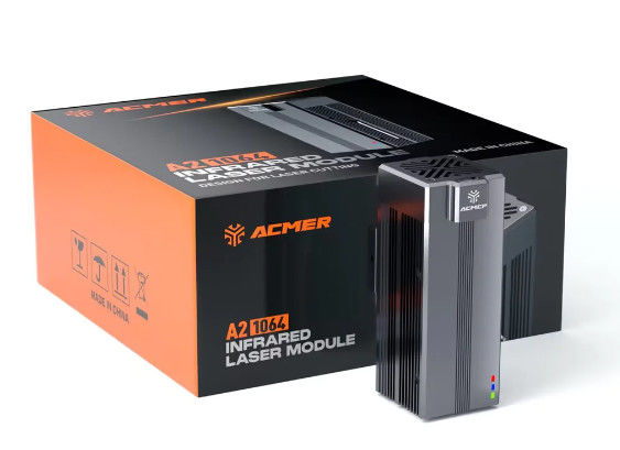 ACMER 00.3mm نقطه لیزر دایره ای 1064nm,2W IR دو ماژول لیزر کیت برای حکاکی فلز / طلا / نقره / پلاتین / مس