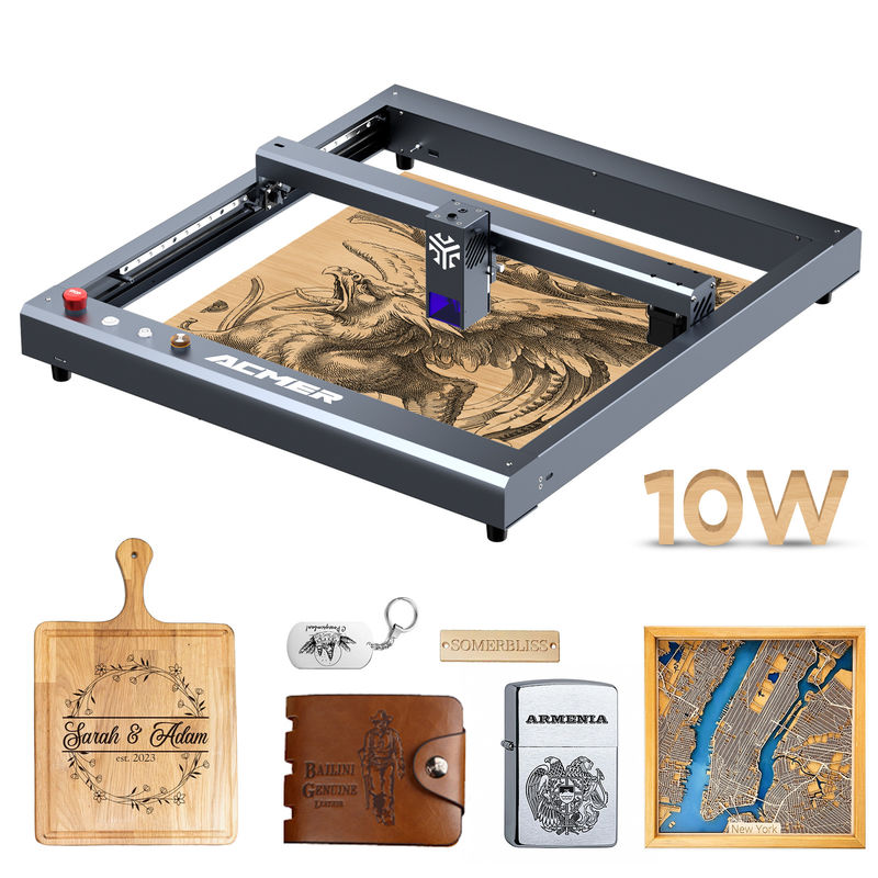 ACMER P2 10W دیود لیزر حکاکی و ماشین برش ماشین های CNC اندازه 600 * 650 * 170mm