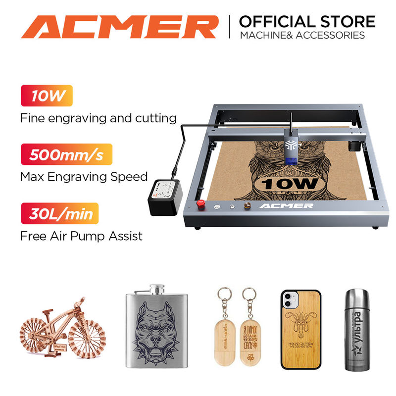 ACMER P2 10W Diode لیزر حکاکی و ماشین برش برای چوب و فلز