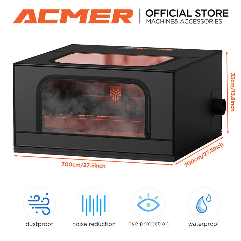 ACMER R10 حفاظت از دستگاه حکاکی لیزر محفظه ضد آتش ضد گرد و غبار دود خروجی دریچه حفاظت از چشم