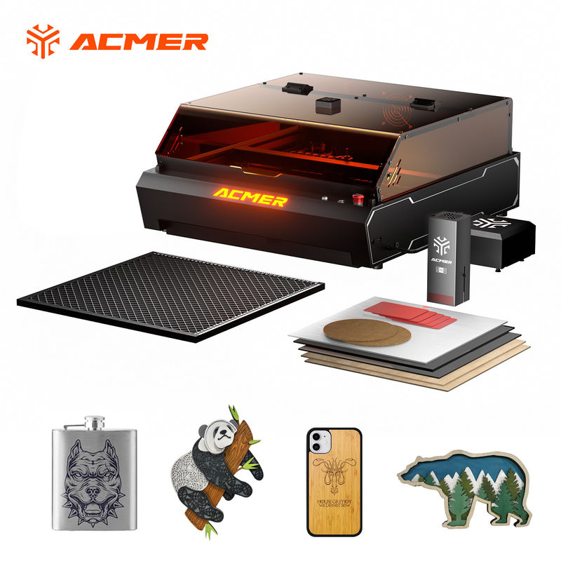 ACMER P3 ماشین برش لیزری حکاکی دقیق 96W دیود IR لیزر 0.01mm دقت حرکت برای آکریلیک